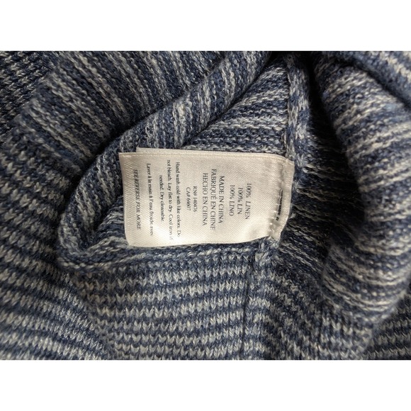 Faherty Reserve SS Linen Sweater Polo Cayman Navy Feeder Stripe MYS2513 Mens XXL - Picture 6 of 8